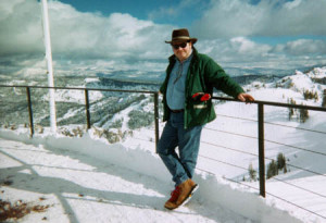 Author Johann Laesecke wearing a hat frighteningly similar to mine